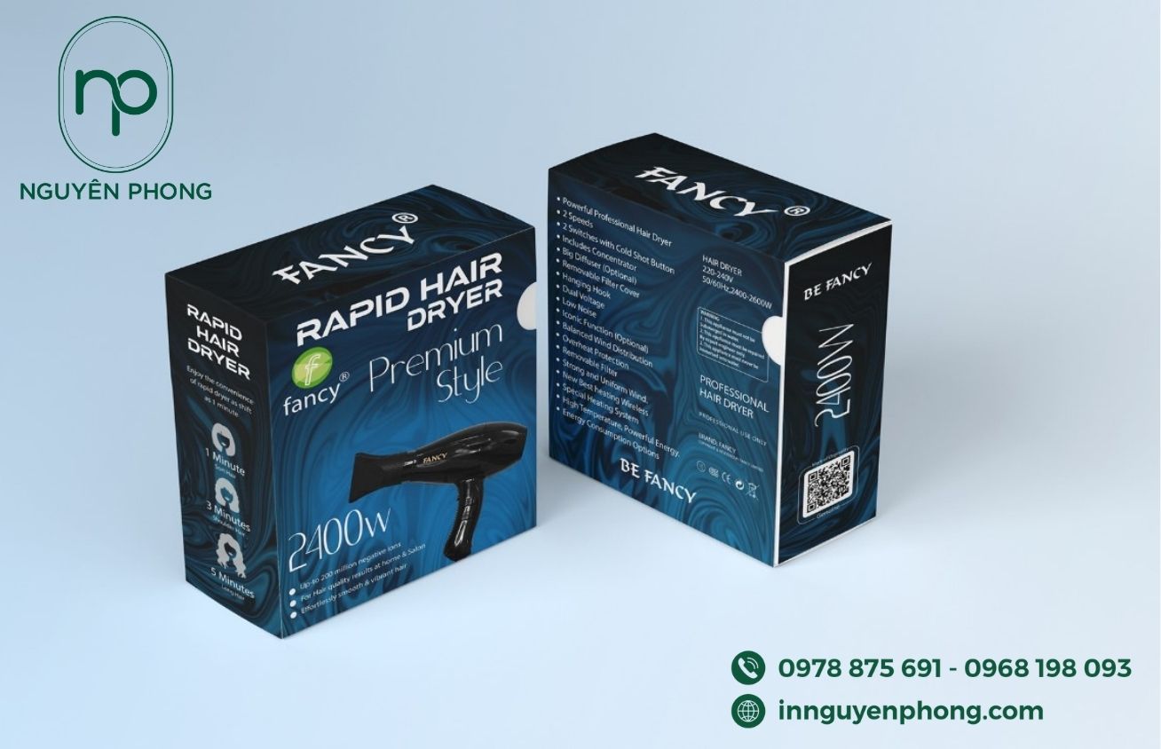 Mẫu hộp carton đựng máy sấy nổi bật 
